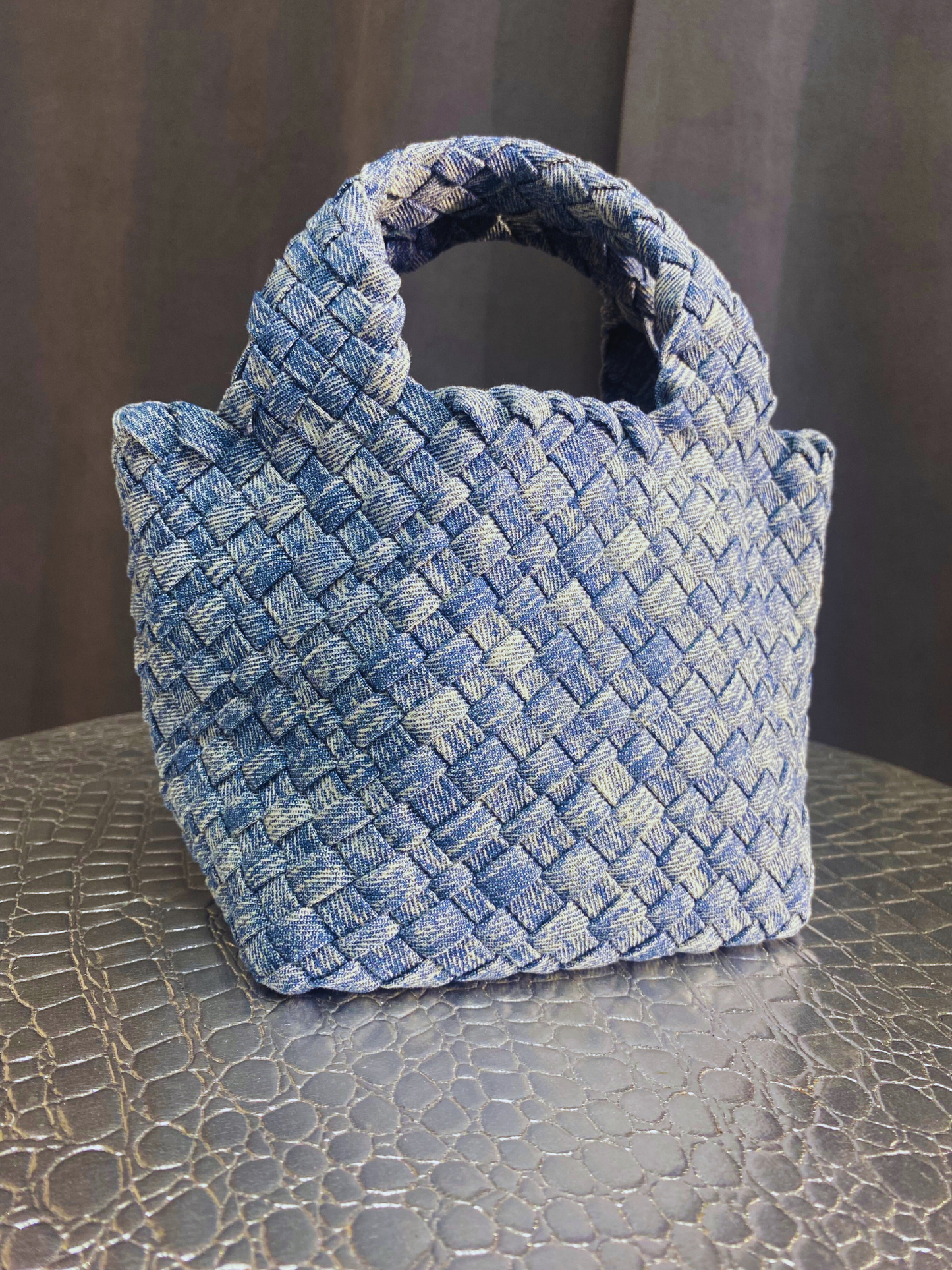 Braided jean purse with chain and coin purse - small (Copy)