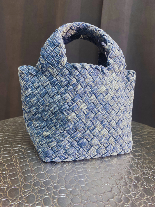 Braided jean purse with chain and coin purse - small (Copy)