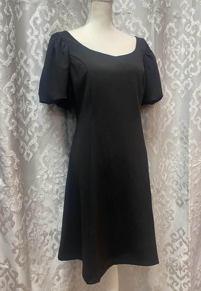 Perfect Puffy Sleeve Wrap Dress - Black